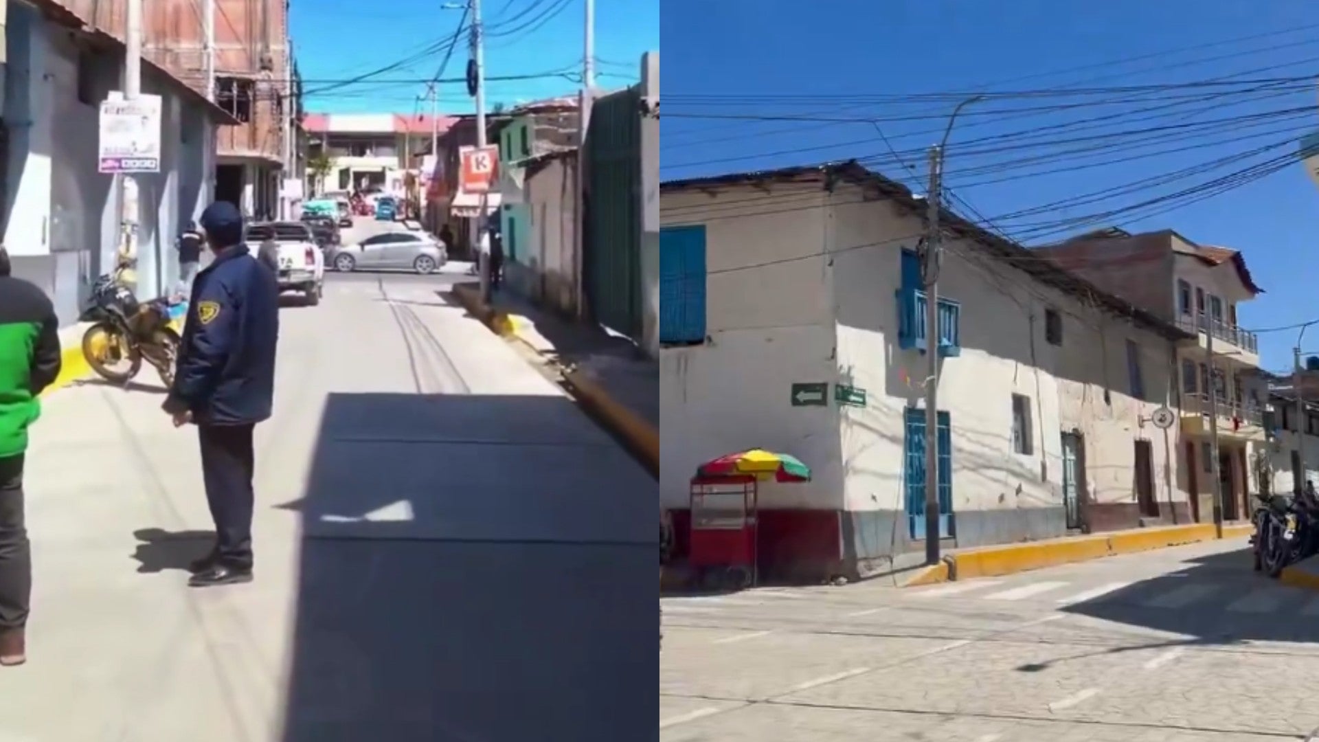 Imágenes en población peruana tras poderoso sismo.