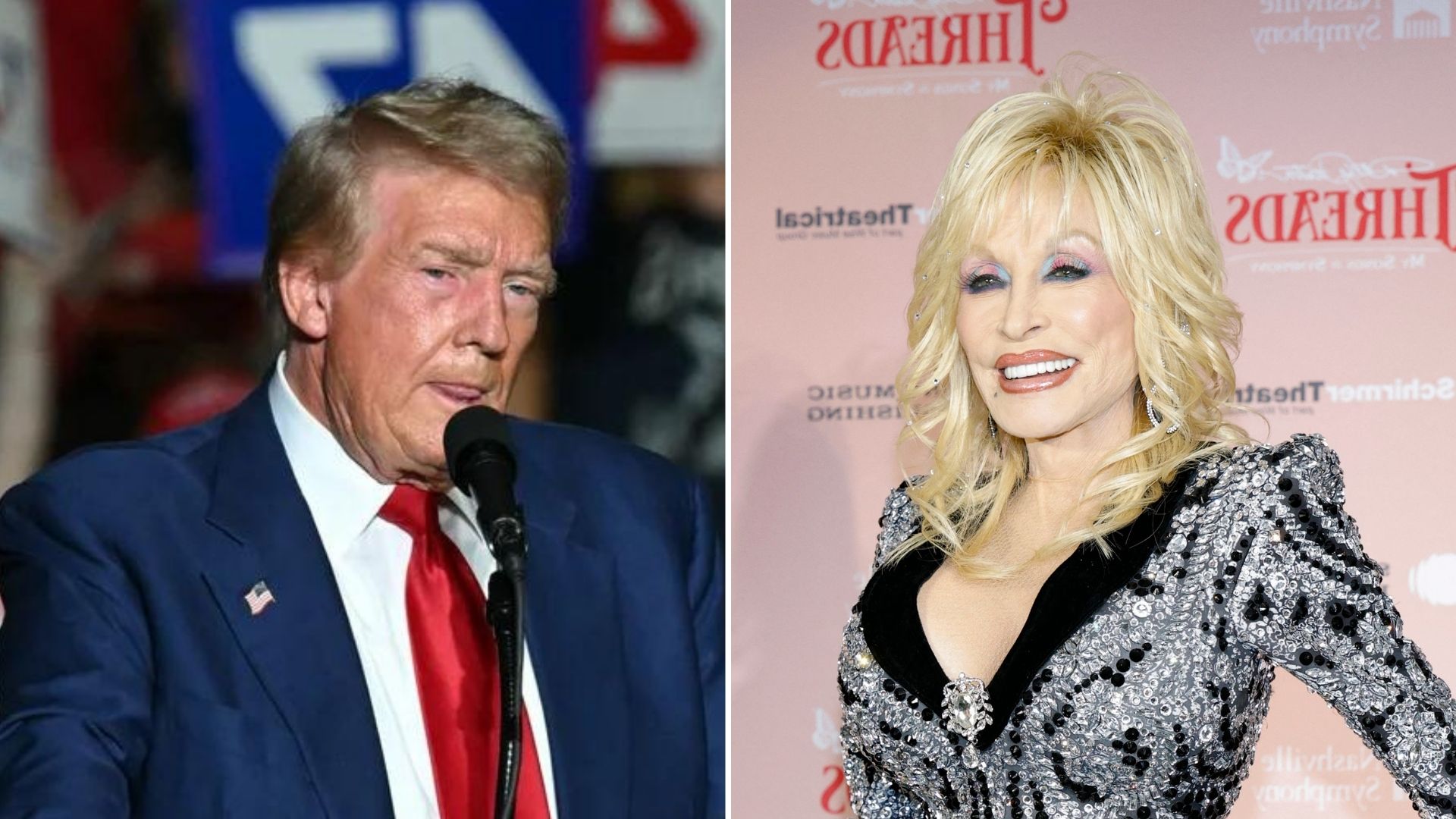 Donald Trump y Dolly Parton - AFP