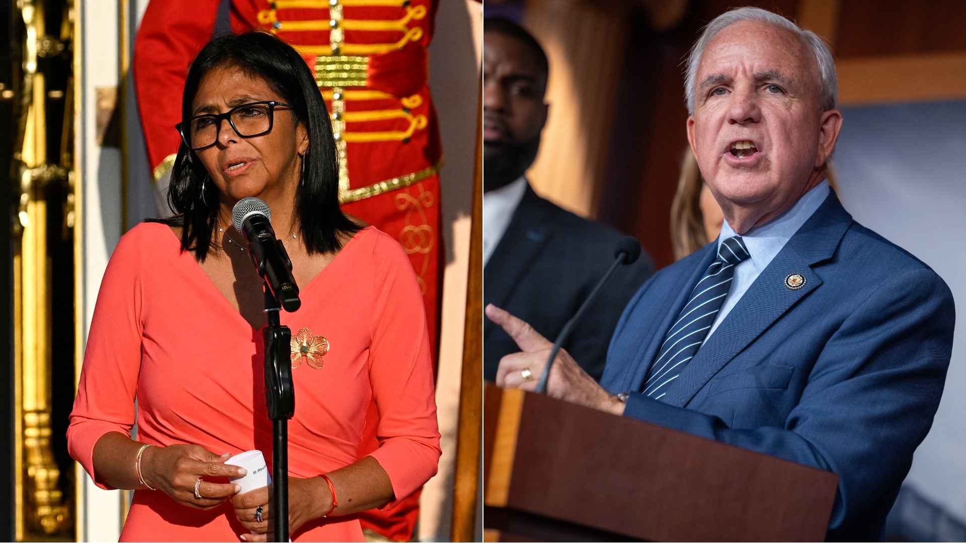 Delcy Rodríguez/ Carlos Giménez - Fotos AFP
