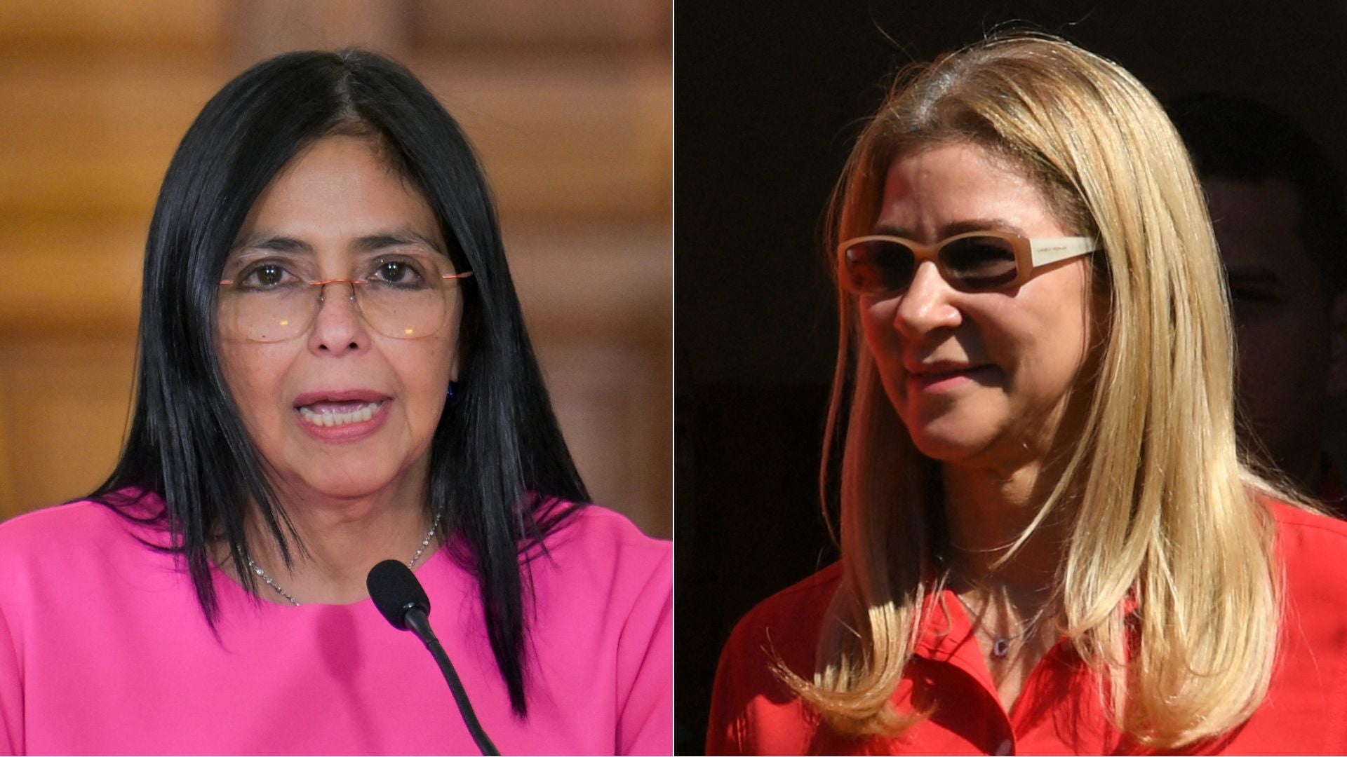 Delcy Rodríguez y Cilia Flores - Fotos: AFP