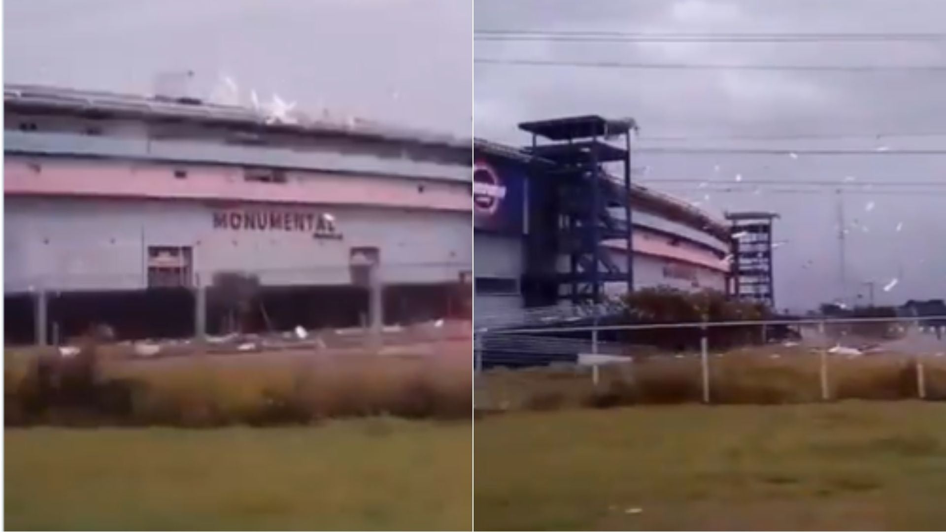 Se desprendió parte del revestimiento del techo del estadio Monumental de Maturín - Fotos: X