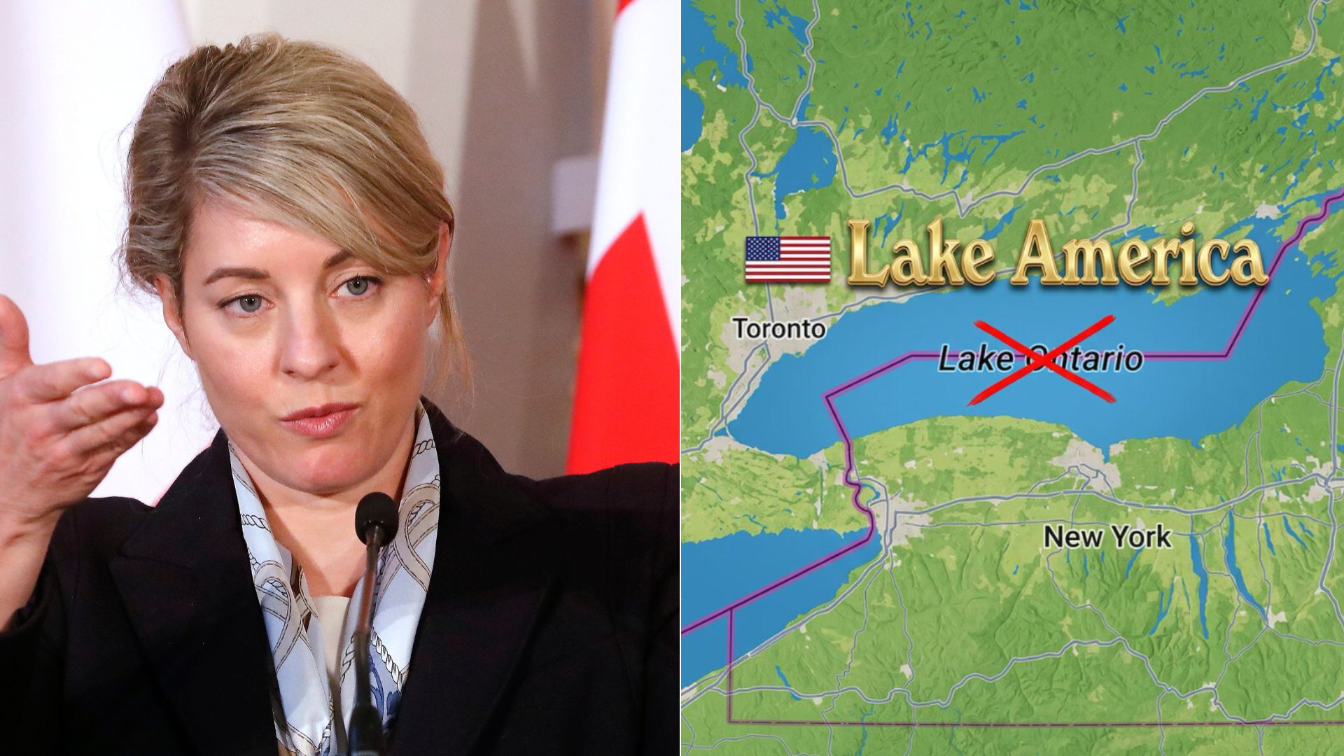 ministra de Industria de Canadá Mélanie Joly rechaza la propuesta de Donald Trump- Foto: captura de pantalla de Truth Social ilustración Canva