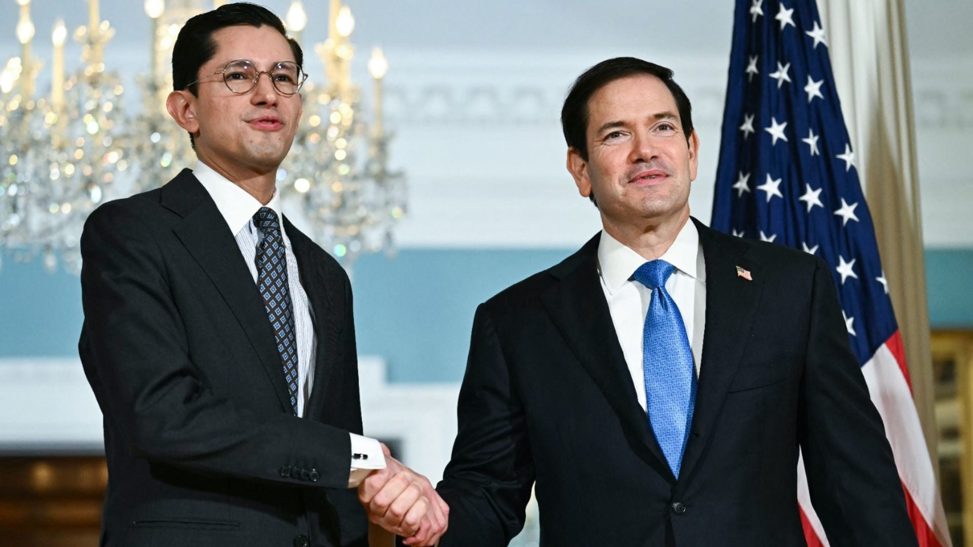 Encuentro entre el secretario de Estado de EEUU, Marco Rubio y el canciller de Mécico, Roberto Velasco - Foto: AFP