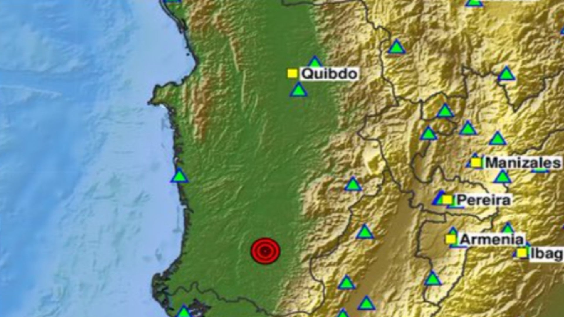 Sismo en Colombia en Chocó el 27 de agosto. (SGC)