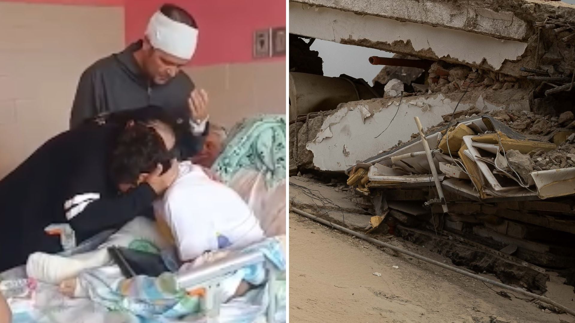 Alfonso Herrera, niño venezolano de 10 años, sobreviviente del doble terremoto del 24 de junio, se reencuentra con sus padres / Estructura colapsada en La Guaira, Venezuela - Fotos: X / EFE