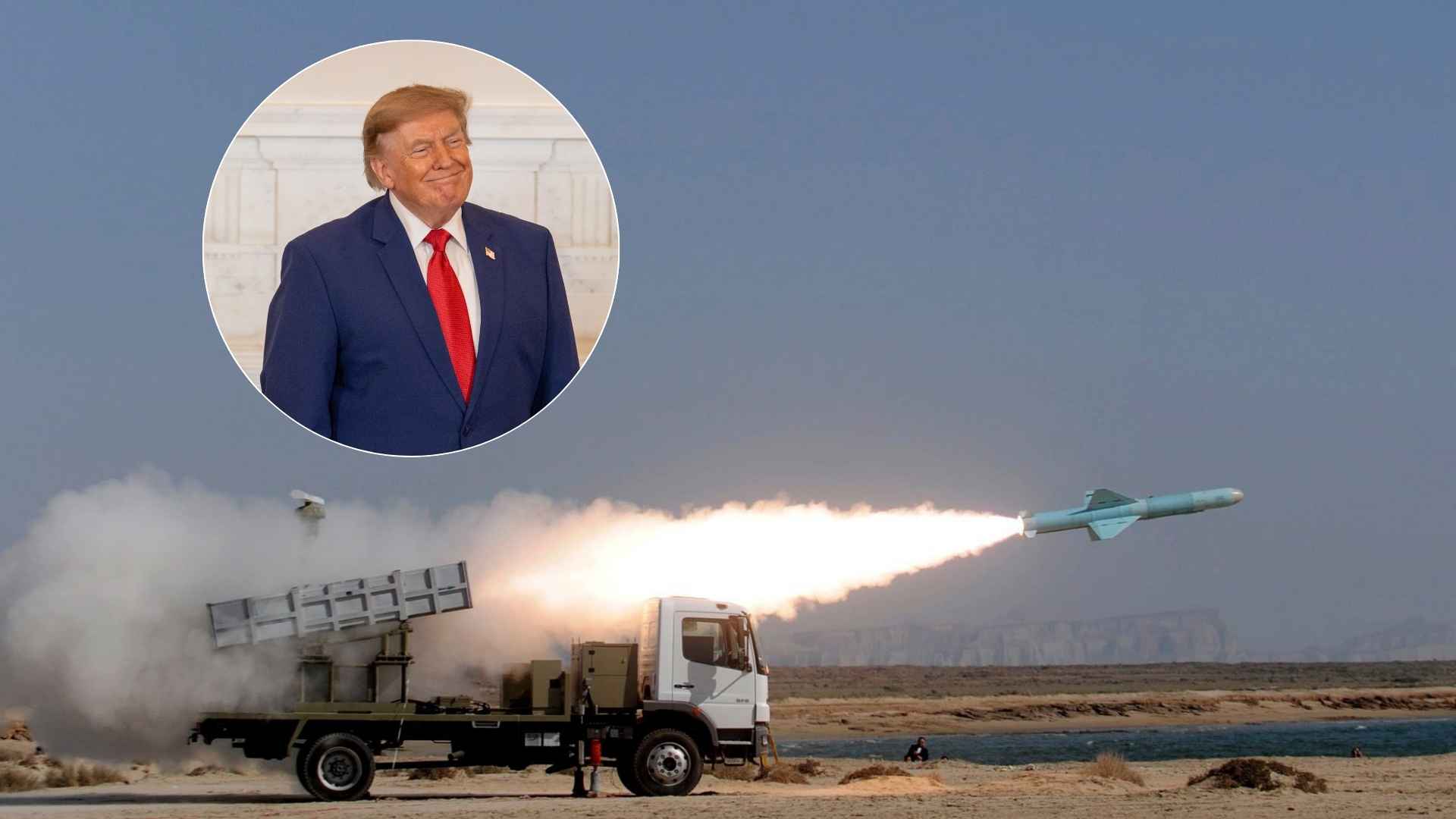 Lanzador de misiles iraní - Foto EFE/ Donald Trump - Foto EFE