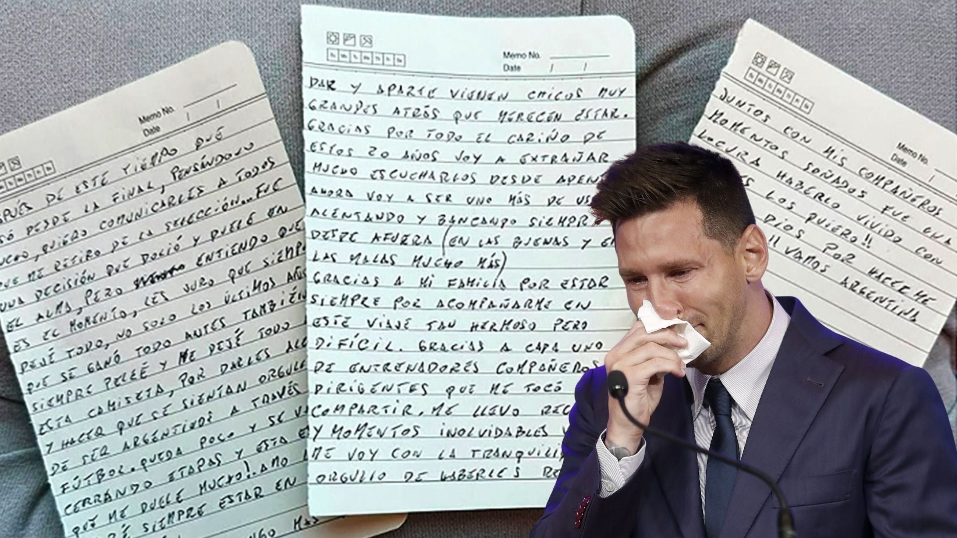Carta de despedida de Messi-Foto: EFE