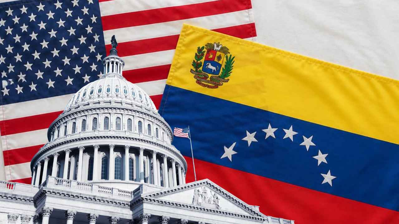 Capitolio EE. UU./ Banderas EE. UU. y Venezuela - Fotos Canva de referencia
