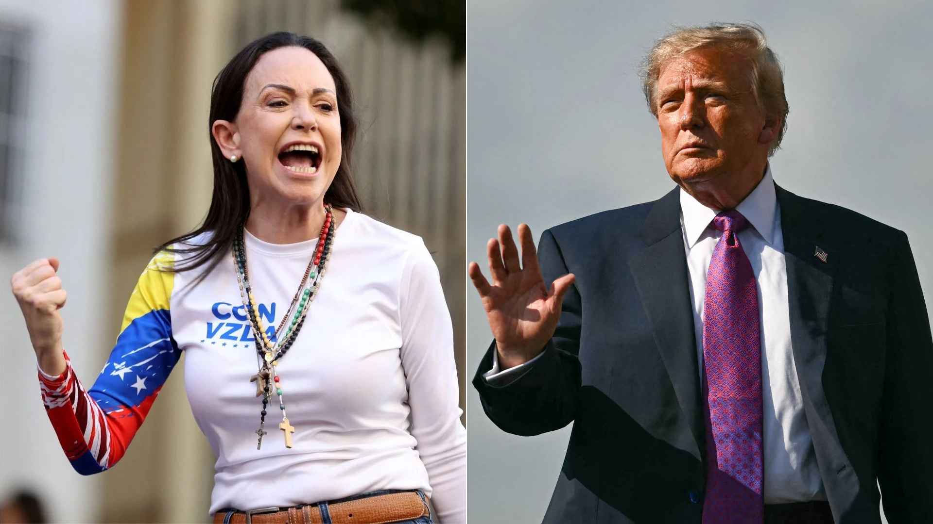 María Corina Machado/ Donald Trump - Fotos AFP