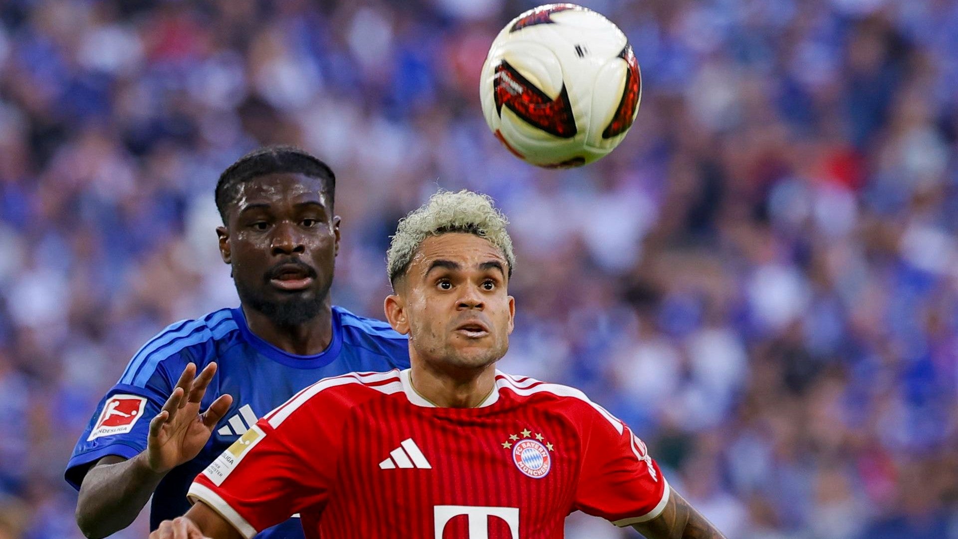 Luis Díaz con el Bayern Múnich contra el Schalke 04 en la Bundesliga / FOTO: EFE