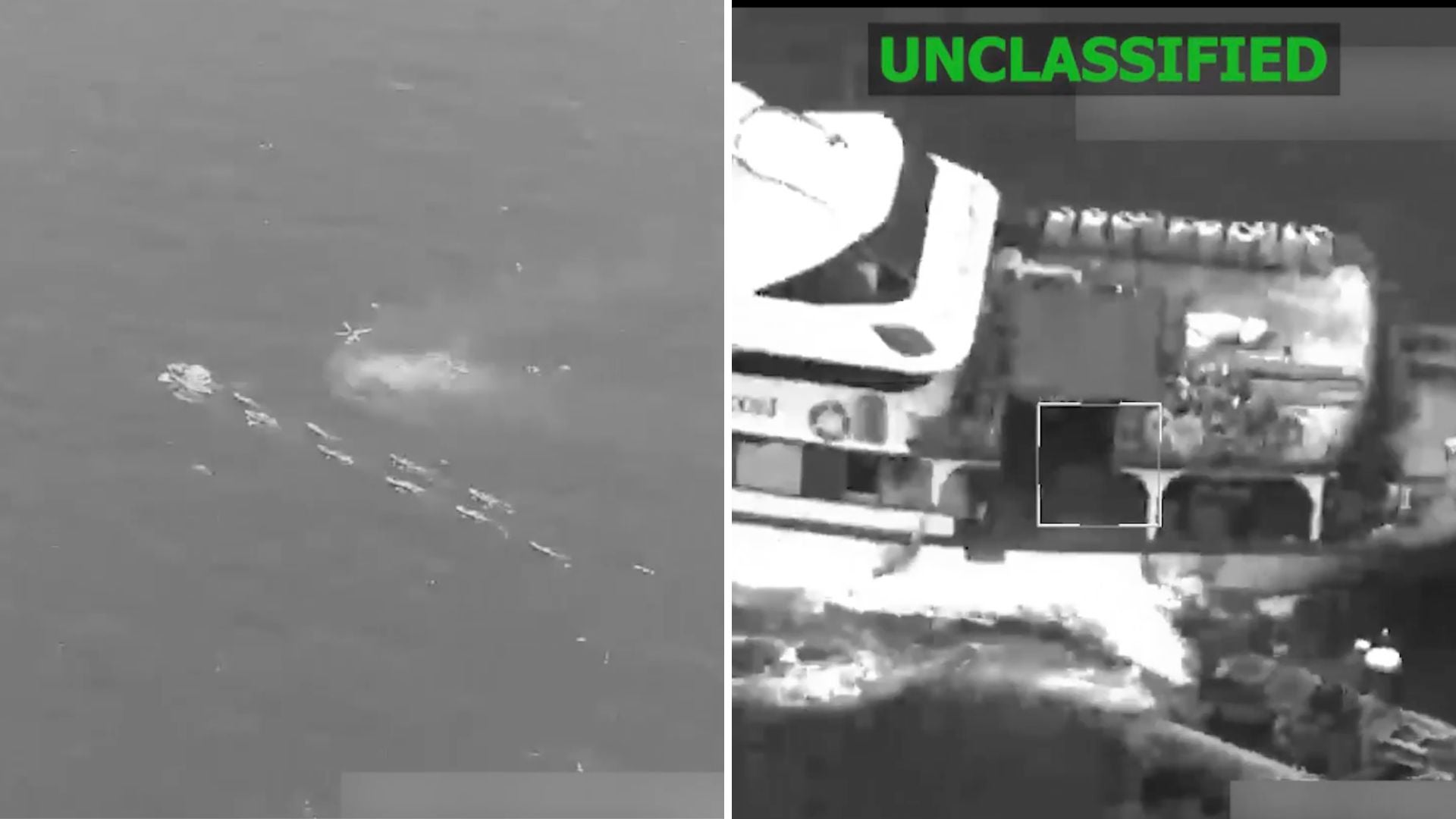 Estados Unidos hunde estación flotante de combustible que apoyaba operaciones de Los Choneros en Ecuador - Captura de video