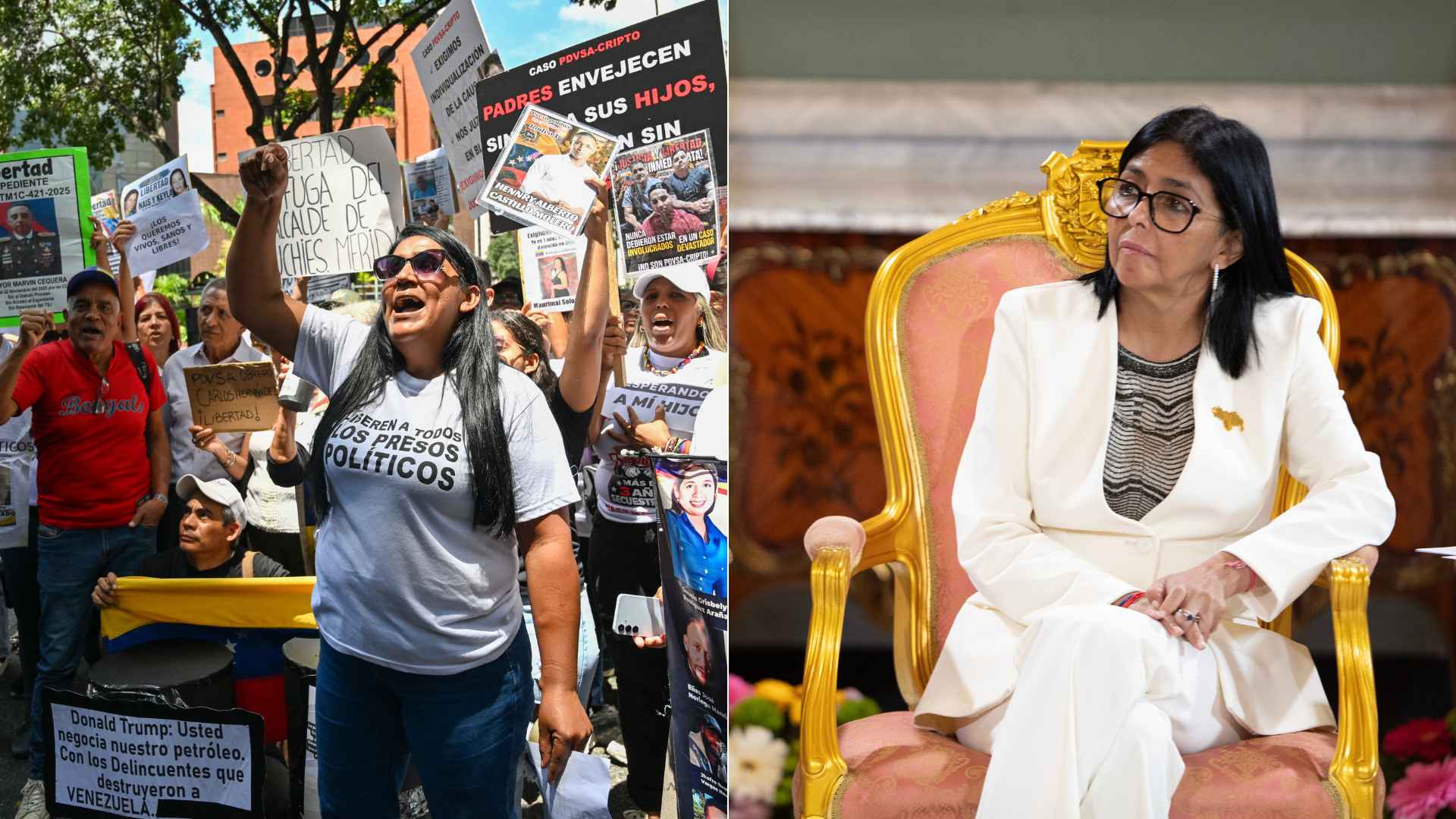 Protestas en Venezuela/ Delcy Rodríguez - Foto AFP