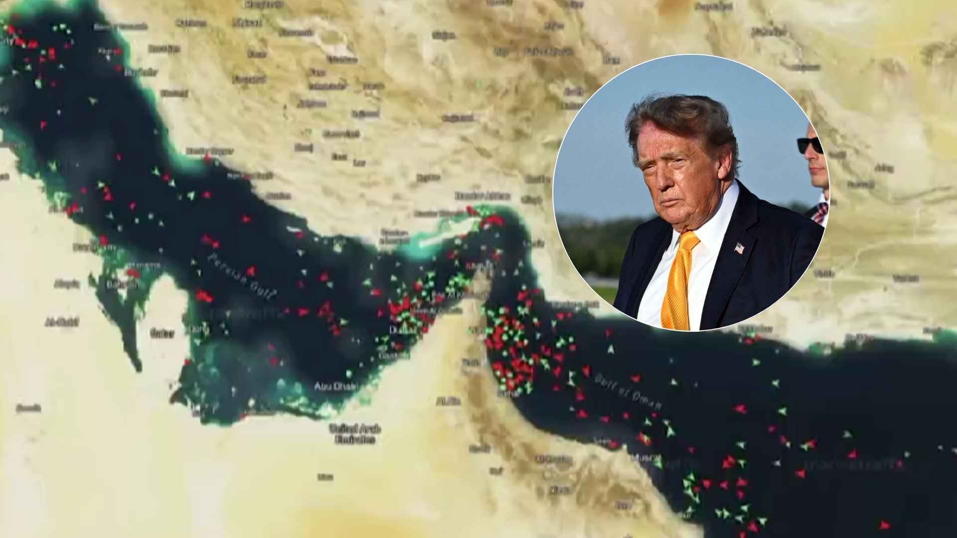 Estrecho de Ormuz - Foto: Captura Marine Traffic/ Donald Trump - Foto AFP