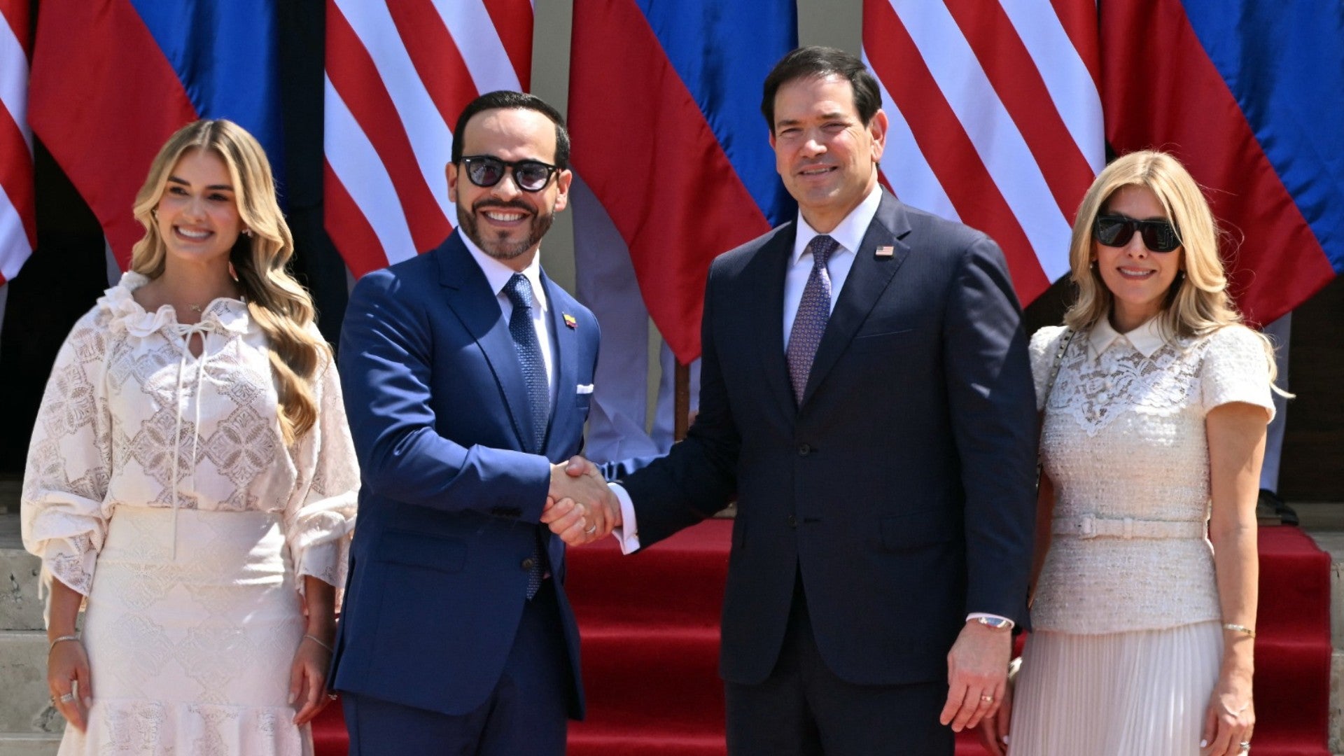 Encuentro entre Abelardo de la Espriella y Marco Rubio, junto a sus esposas, en Barranquilla. (AFP)