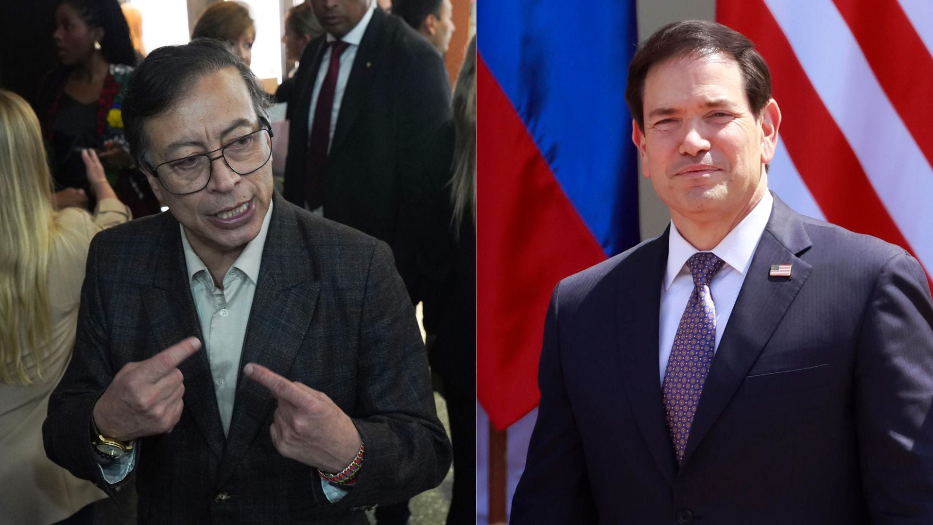 Gustavo Petro, expresidente de Colombia y Marco Rubio, secretario de Estado de EEUU - Fotos: EFE