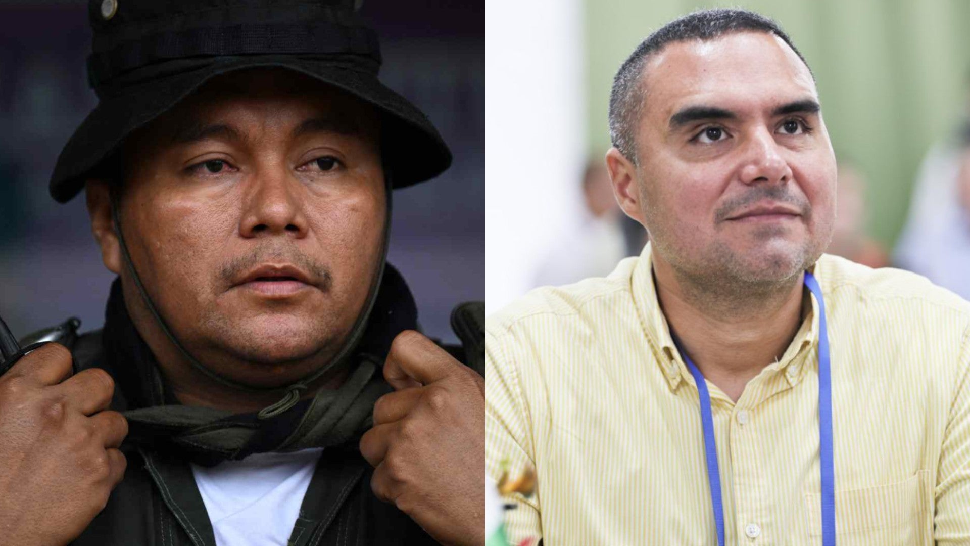 Calarcá y gobernador del Caquetá, Luis Francisco Ruiz. (Gobernación del Caquetá y AFP)