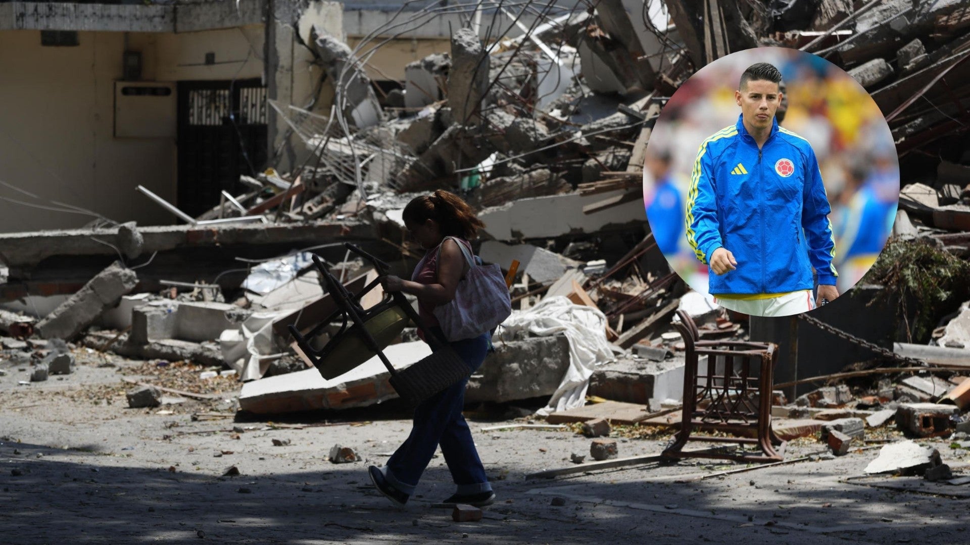 Terremoto en Colombia y James Rodríguez. (EFE)