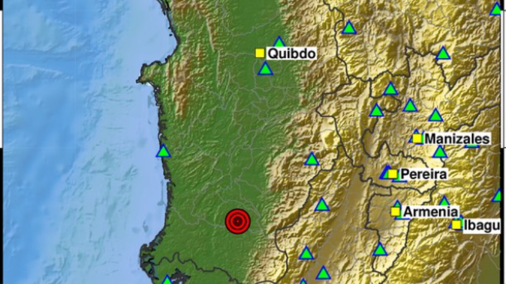 Fuerte temblor sacudió Chocó este 12 de septiembre - Captura de pantalla Servicio Geológico Colombiano - X