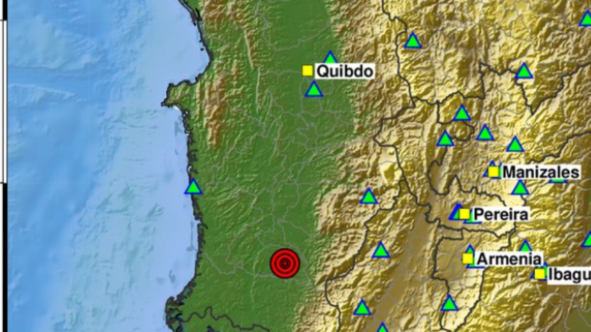 Tres sismos en menos de 12 horas en Chocó - Captura de pantalla Servicio Geológico Colombiano