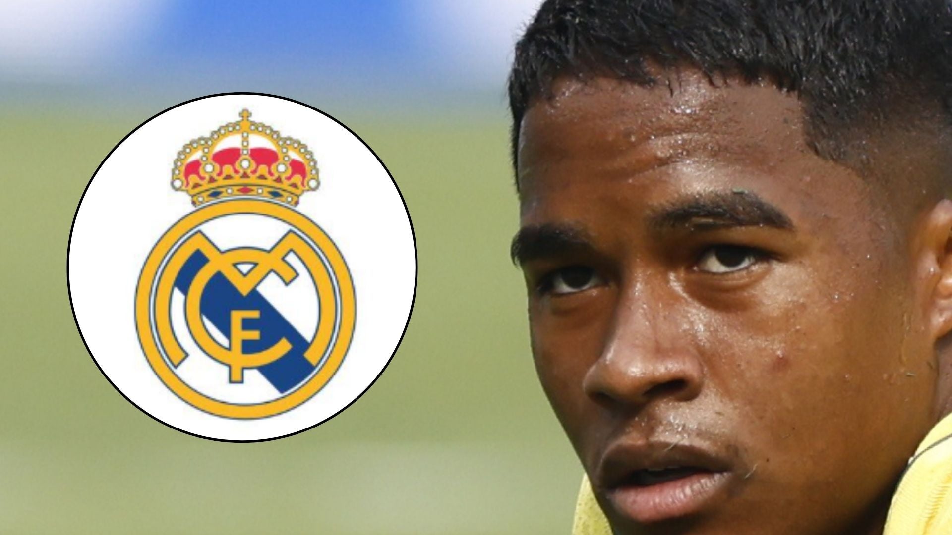 Logo del Real Madrid / Endrick, futbolista brasileño - Fotos: X / EFE