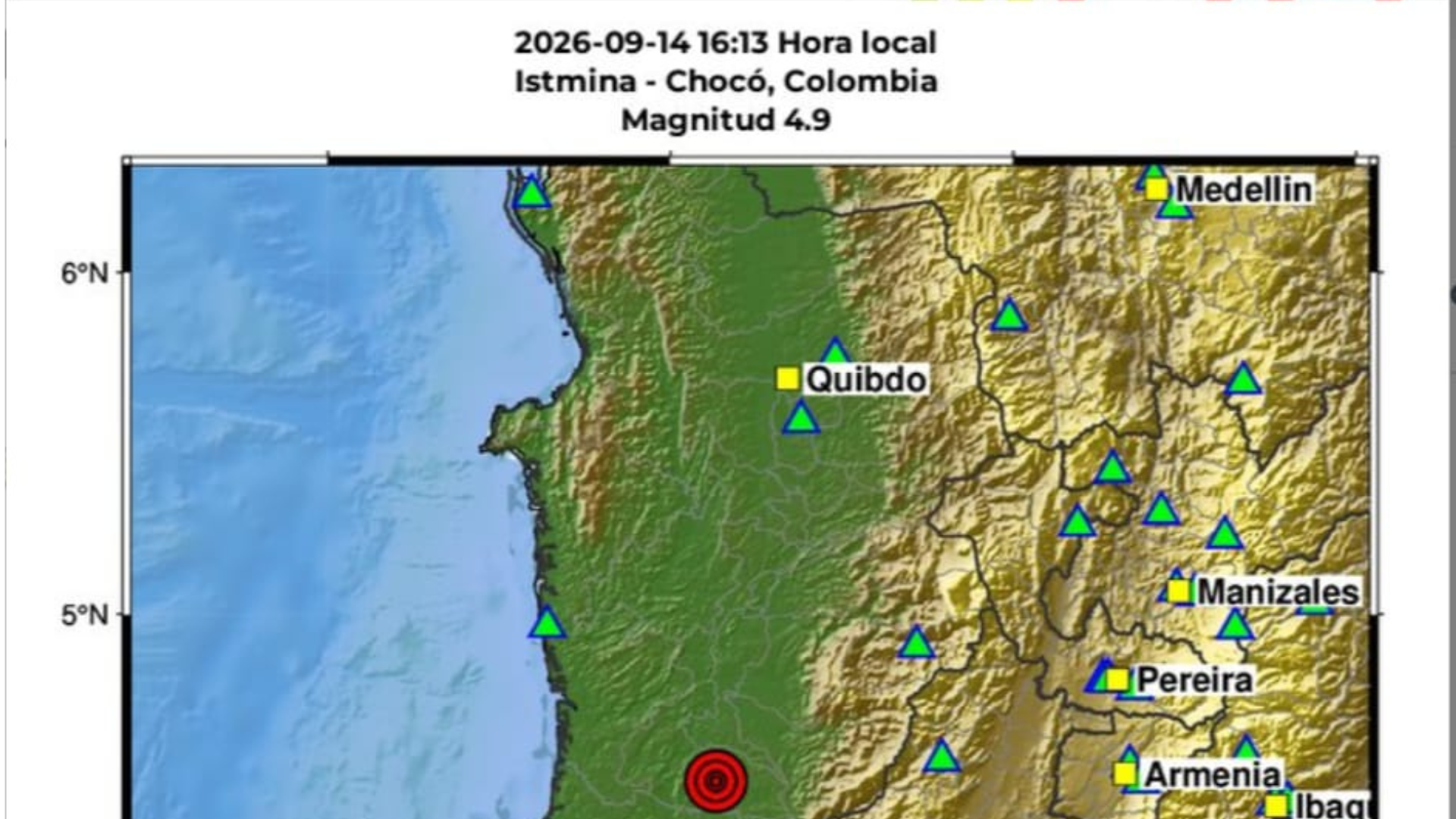 Captura pantalla Servicio Geológico colombaino- X