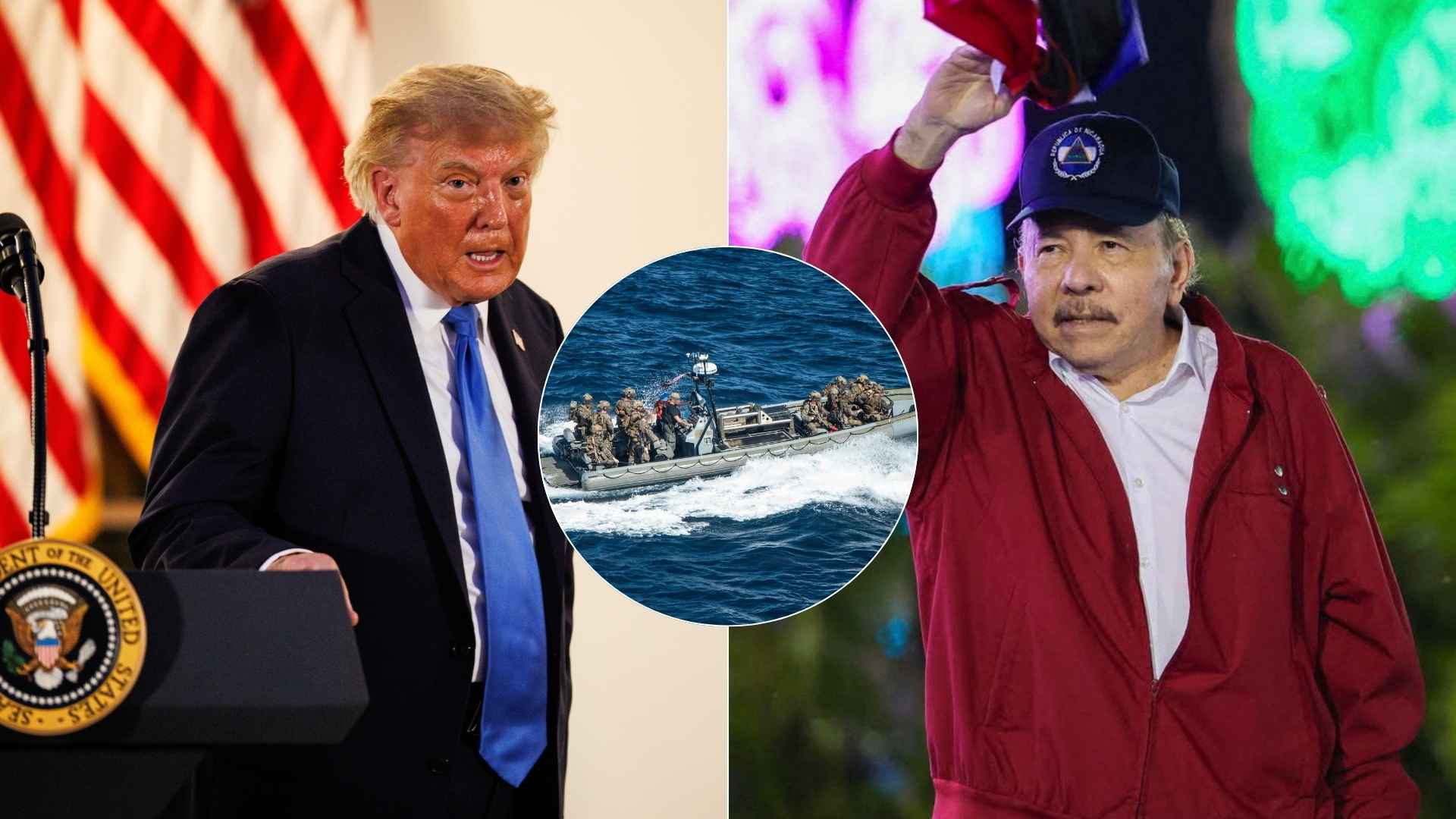 Donald Trump y Daniel Ortega - Fotos AFP/ Militares EE. UU. - Foto X: @Southcom