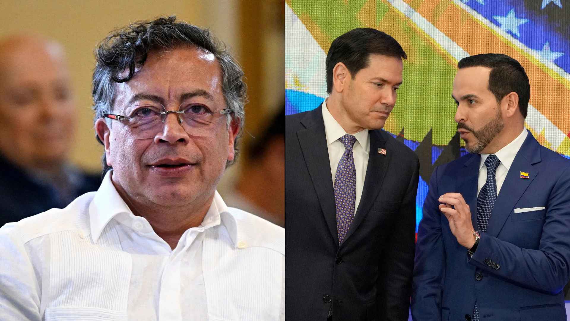Gustavo Petro/ Marco Rubio y Abelardo de la Espriella - Fotos AFP
