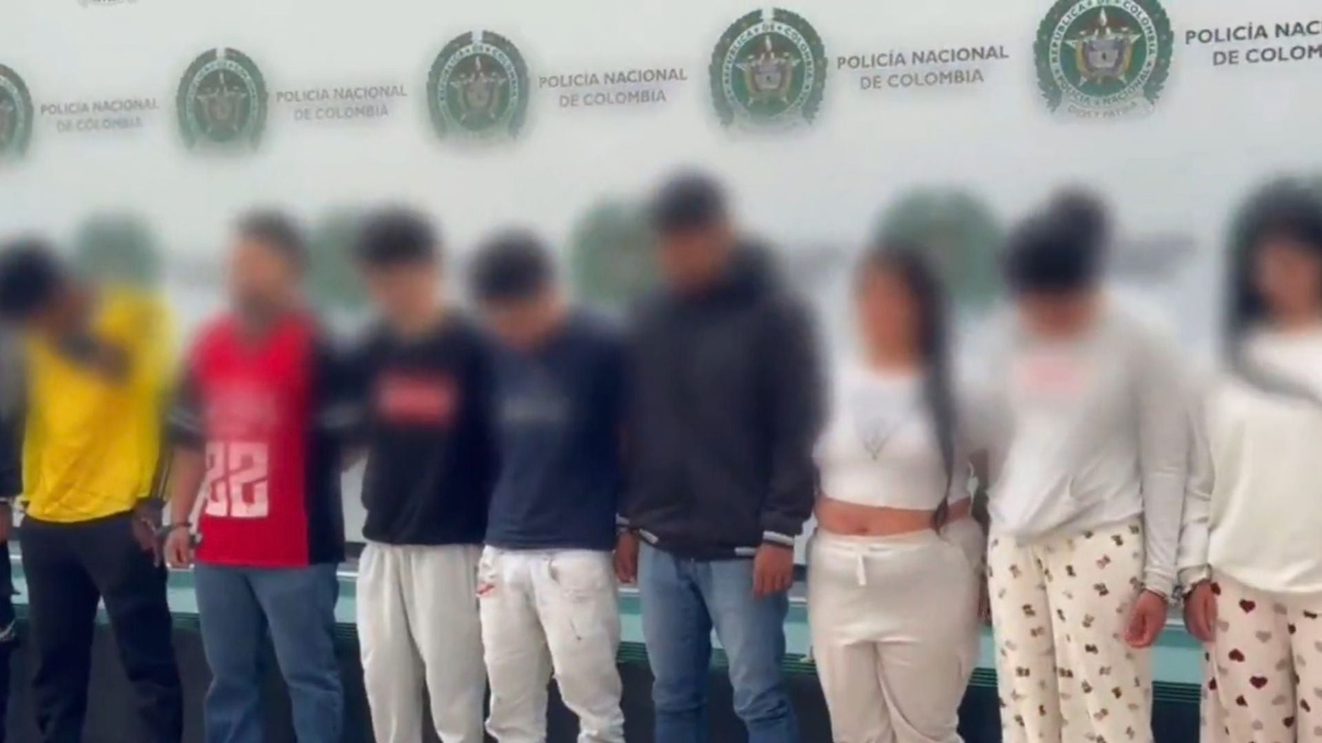 Presuntos miembros del Tren de Aragua | Foto Policía de Bogotá en X: @PoliciaBogota