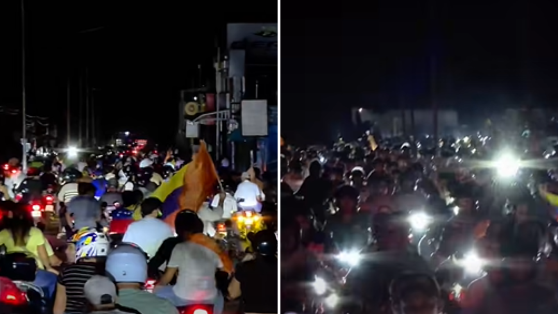 Habitantes de Carora (Lara, Venezuela) salen a las calles en caravanas tras la liberación de Javier Oropeza - Fotos: X
