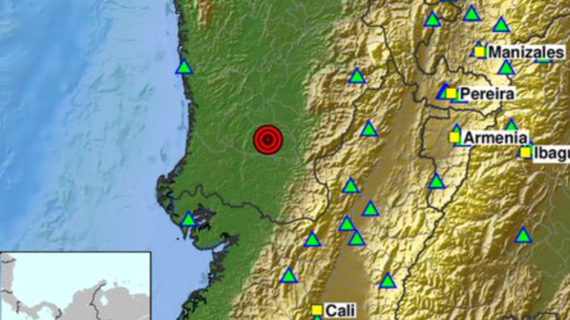 Sismo en Colombia el viernes 18 de septiembre. (SGC)