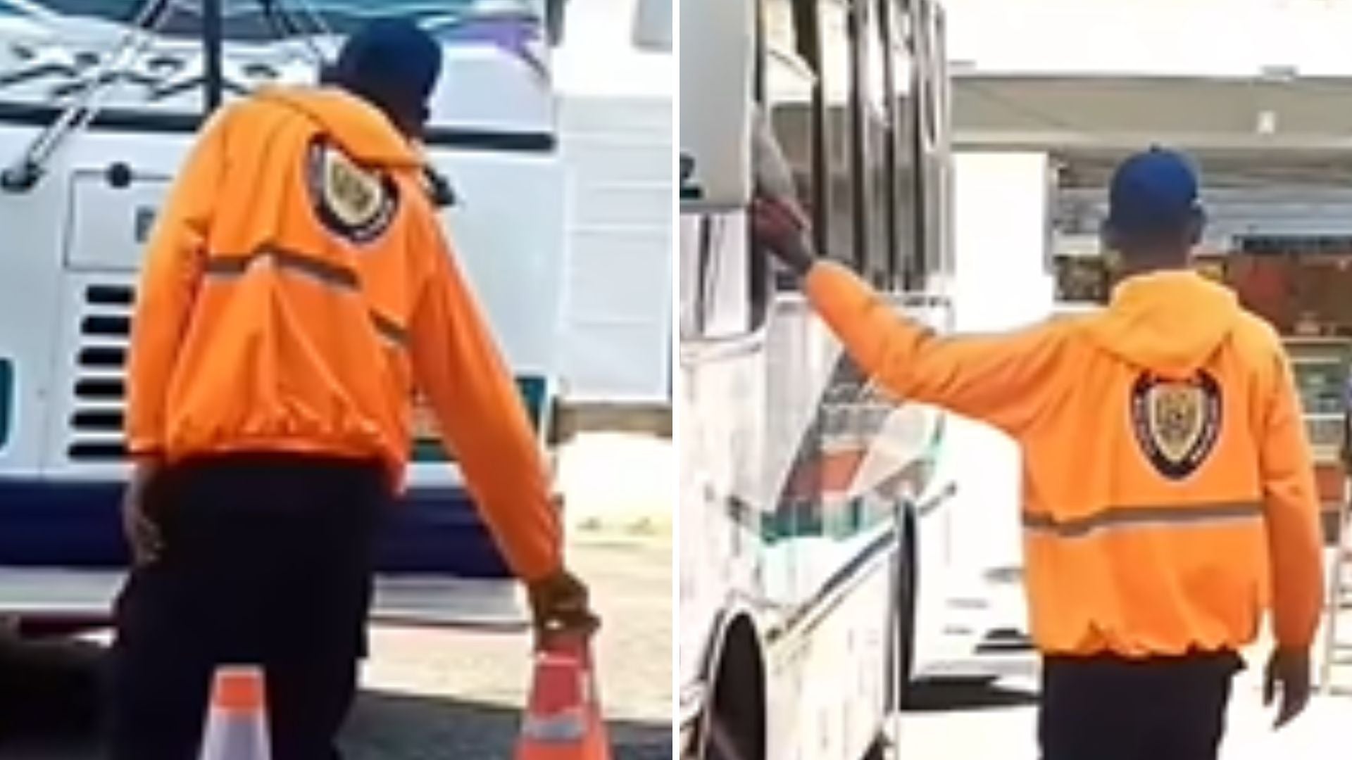 PNB cobrando a conductores de buses por "correr los conos" - Fotos: Facebook