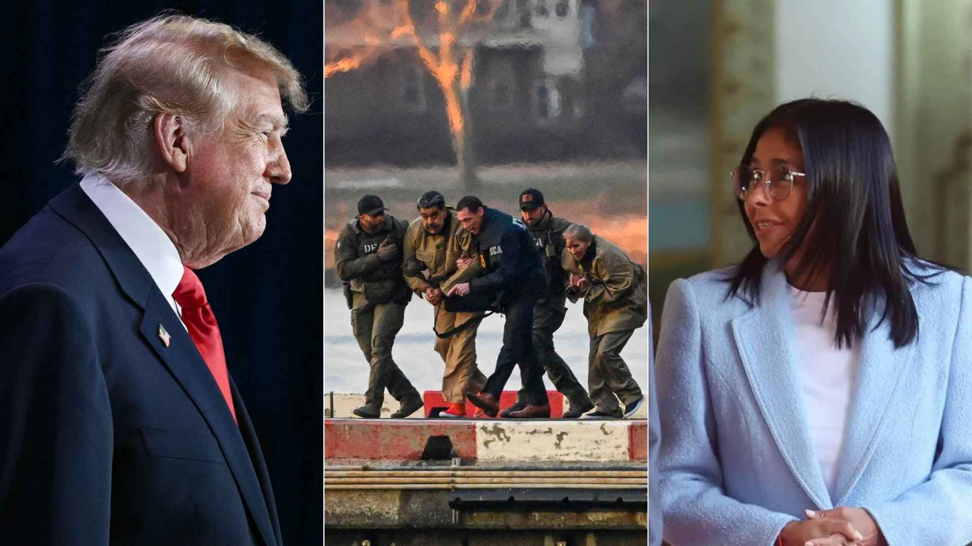 Donald Trump/ Maduro capturado/ Delcy Rodríguez - Fotos AFP