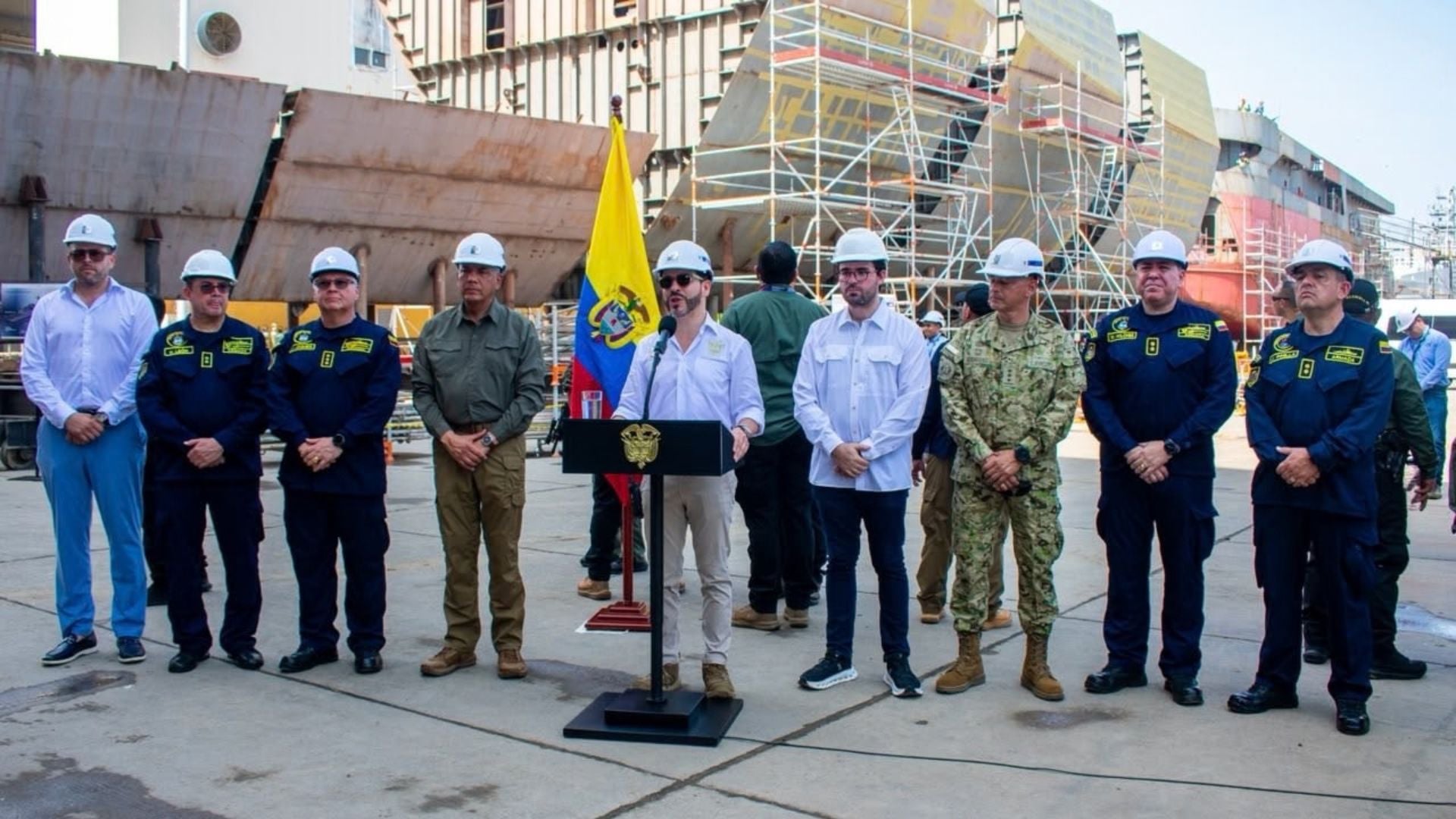 Abelardo de la Espriella y cúpula militar naval supervisan desarrollos tecnológicos Foto: tomada de X @ArmadaColombia