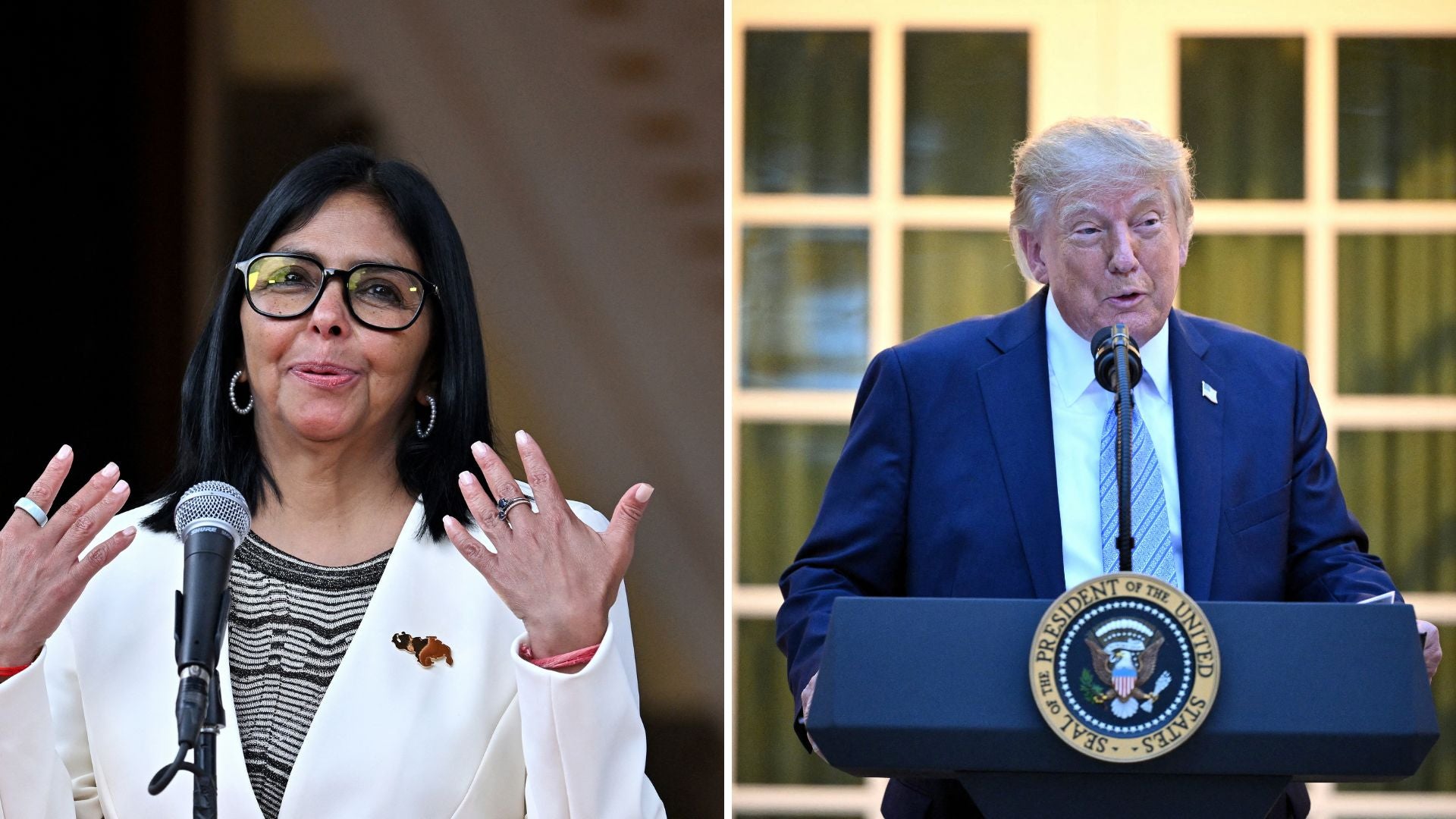 La cabeza de la dictadura venezolana Delcy Rodríguez tendrá un encuentro con el presidente de Estados Unidos, Donald Trump, en Nueva York-Foto: AFP