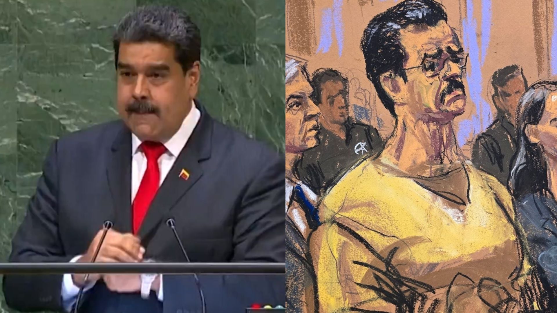 Del atril a la prisión los contrastes de la vida de Maduro, desde su último discurso ante la ONU - Fotos: captura video / EFE