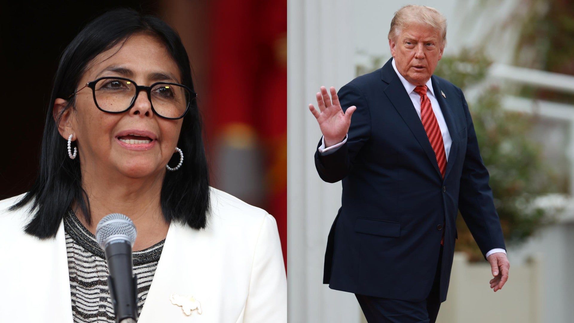 Delcy Rodríguez y Donald Trump. (EFE)