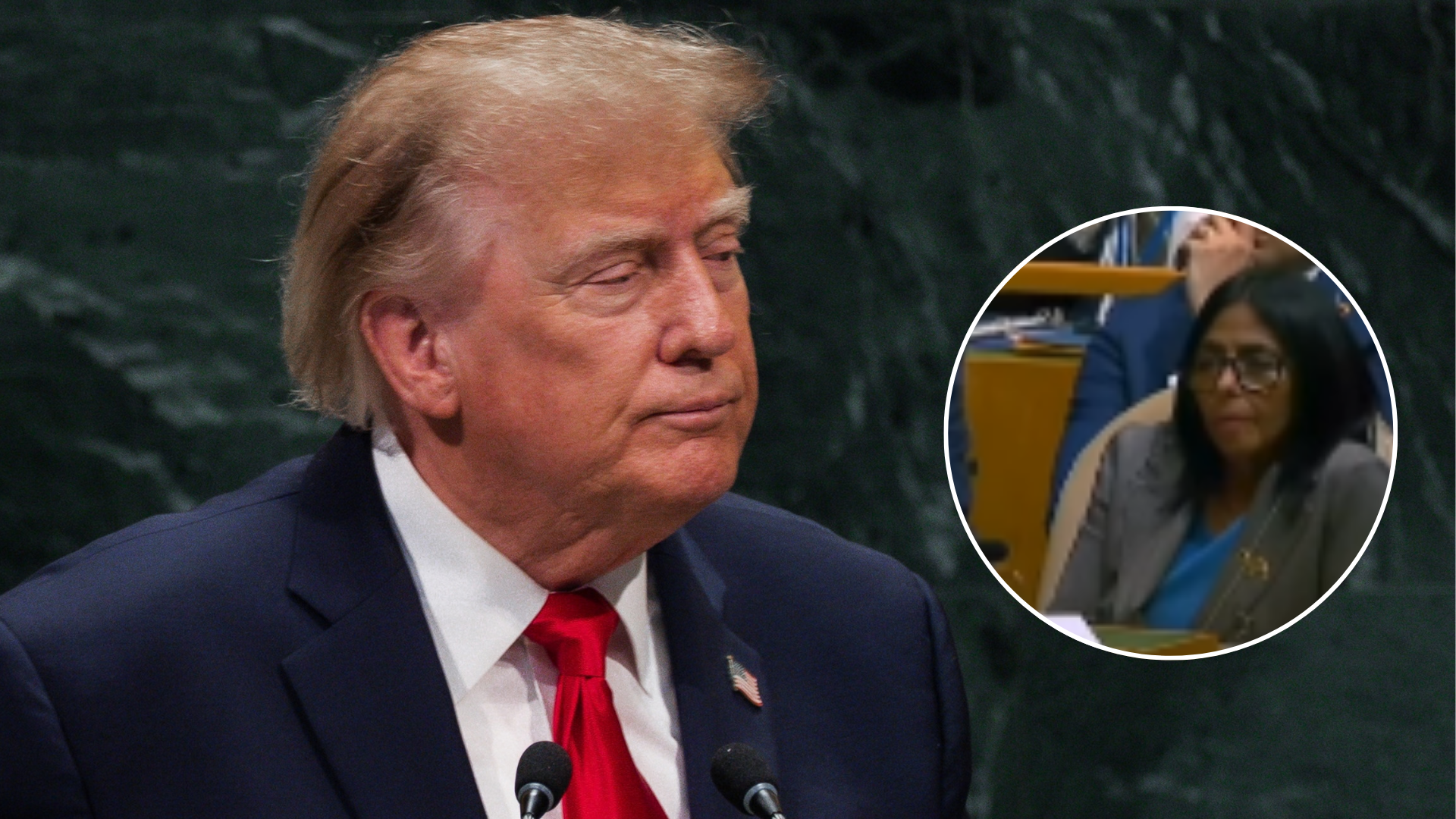 Donald Trump, presidente de EE. UU. Delcy Rodríguez, jefe encargada del régimen venezolano - Fotos: EFE / X