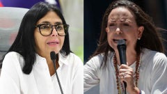 Delcy Rodríguez/ María Corina Machado - Fotos AFP