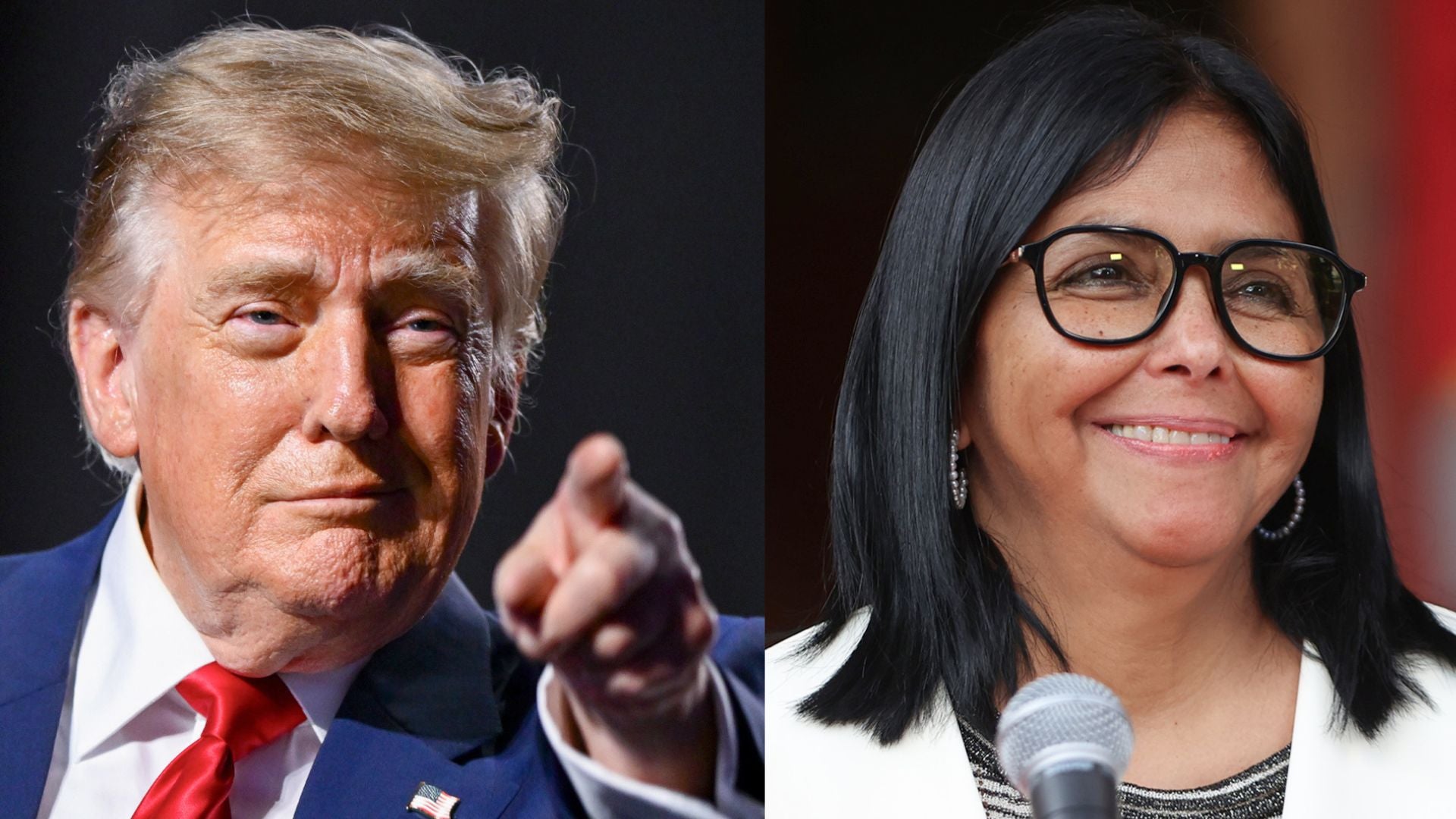 Donald Trump, presidente de EE. UU. / Delcy Rodríguez, jefe encargada del régimen venezolano - Fotos: EFE