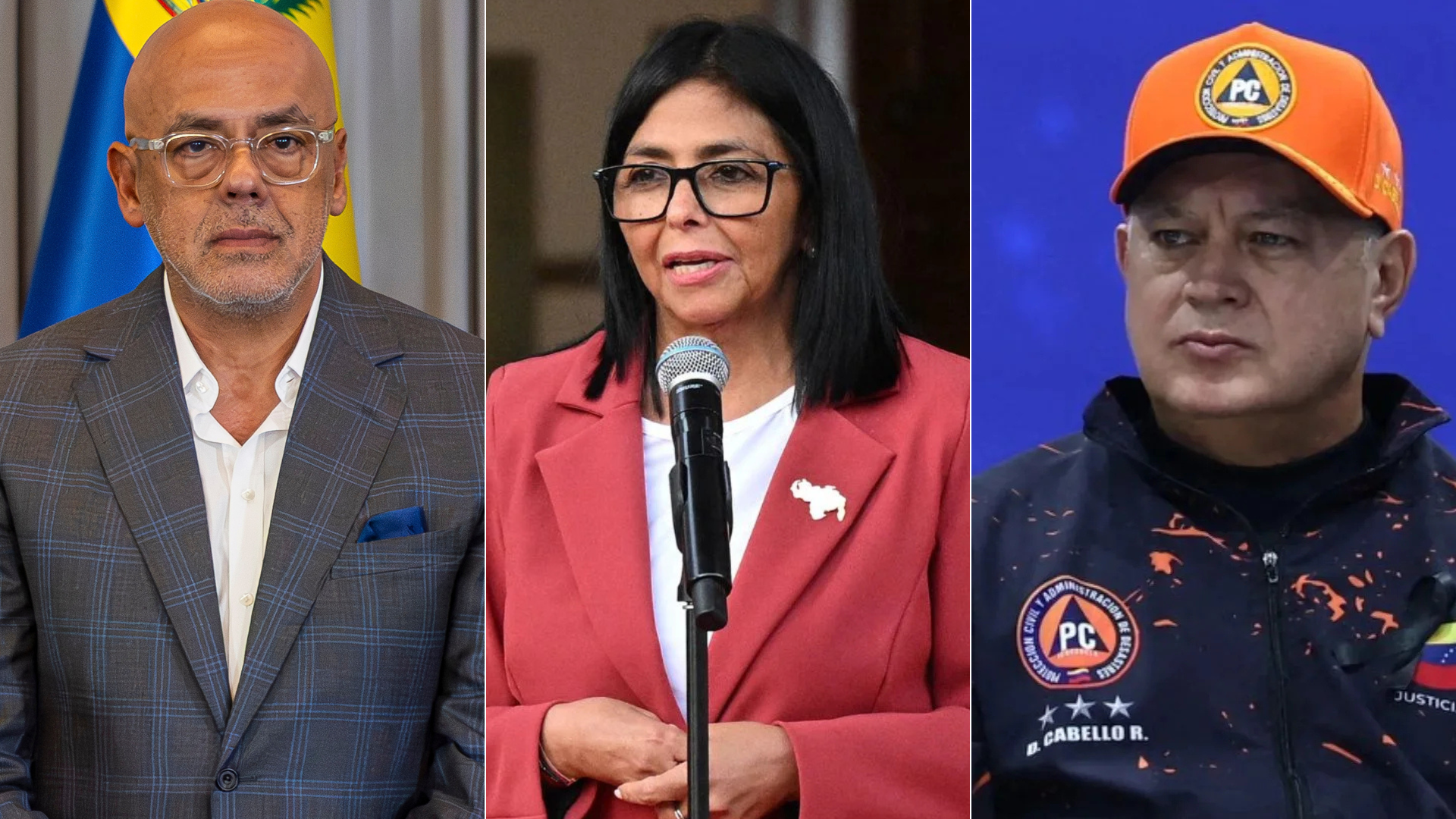 Jorge Rodríguez, Delcy Rodríguez y Diosdado Cabello | Fotos: AFP-EFE