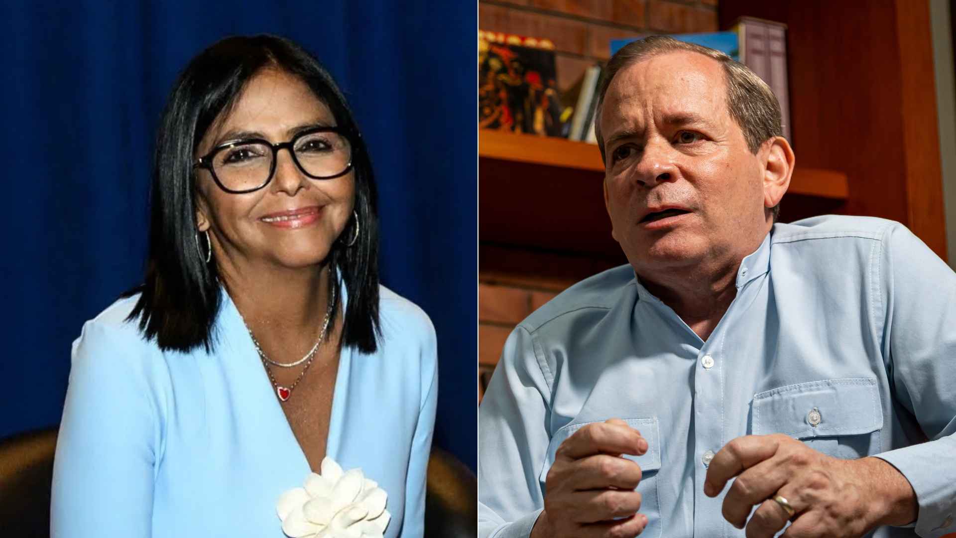 Delcy Rodríguez/ Juan Pablo Guanipa - Fotos EFE