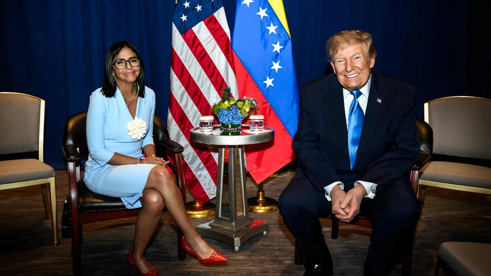 Delcy Rodríguez y Donald Trump (EFE)