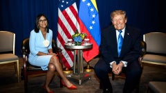 Delcy Rodríguez y Donald Trump (EFE)
