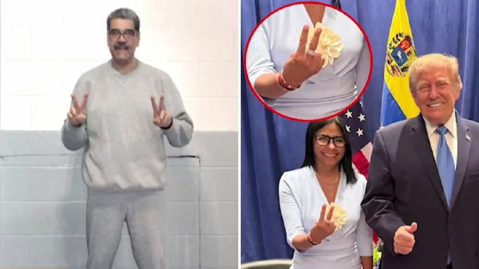 Nicolás Maduro, Delcy Rodríguez y Donald Trump - Archivo
