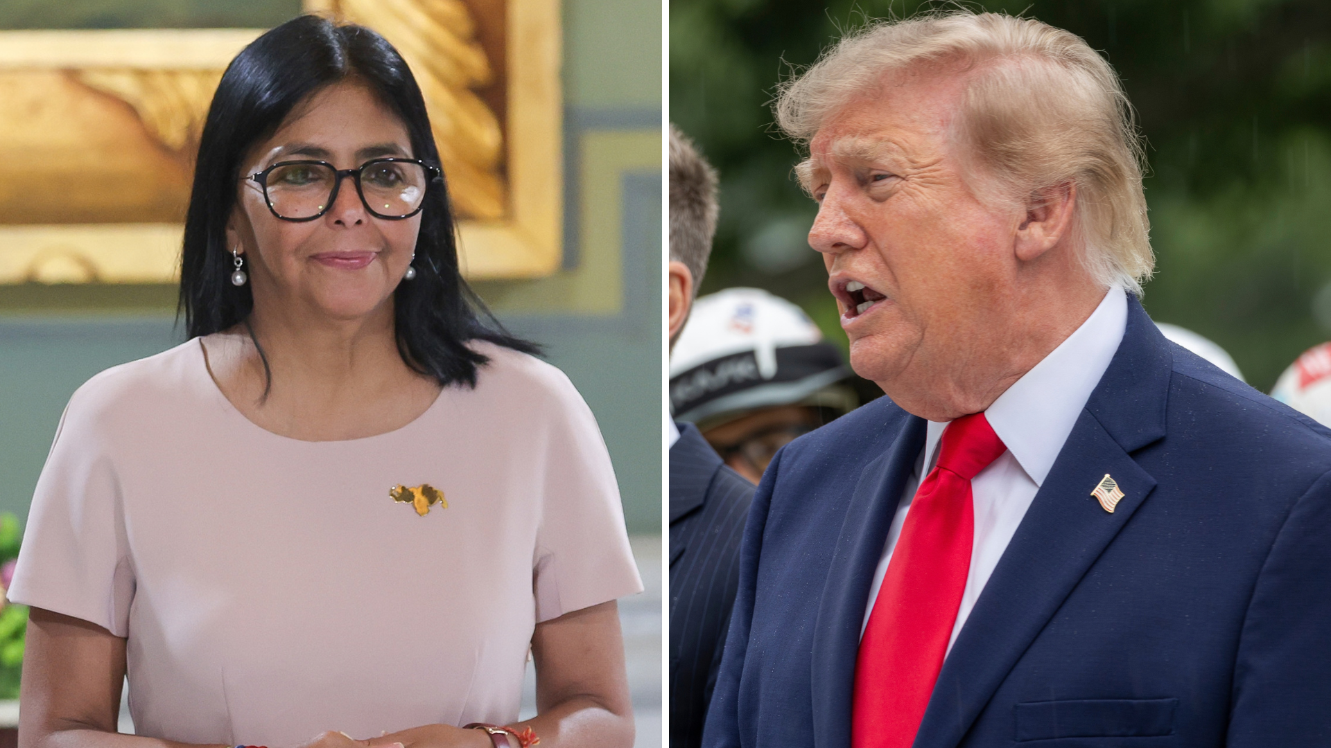 Delcy Rodríguez y Donald Trump | Fotos: EFE
