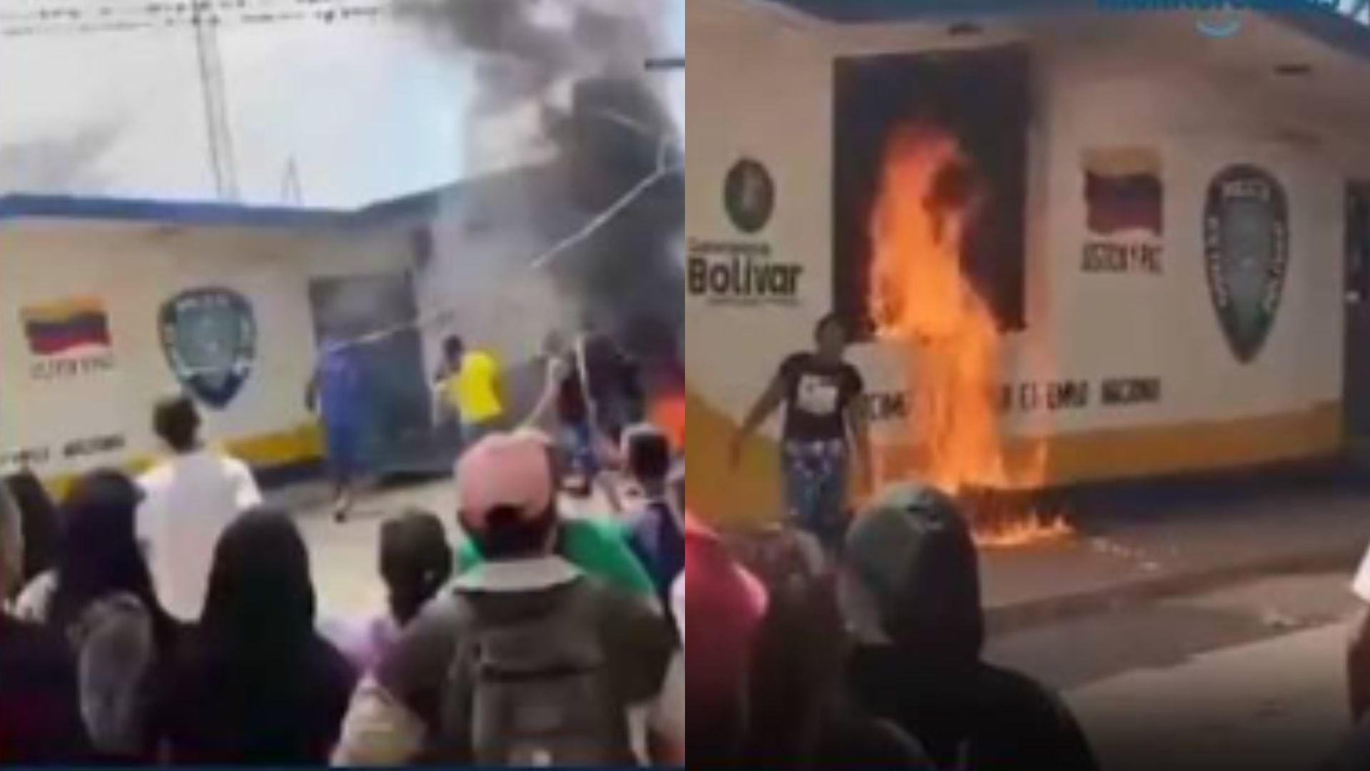 Habitantes de El Manteco quemaron un comando policial - Fotos: X