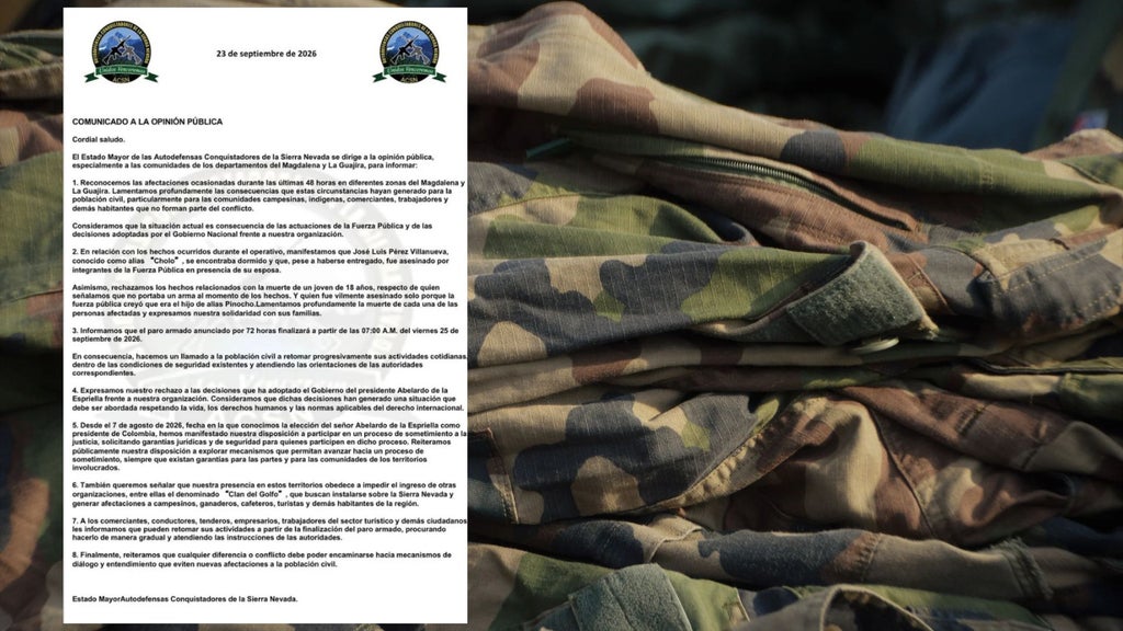 Paro armado en la Sierra Nevada tras operativo contra las ACSN