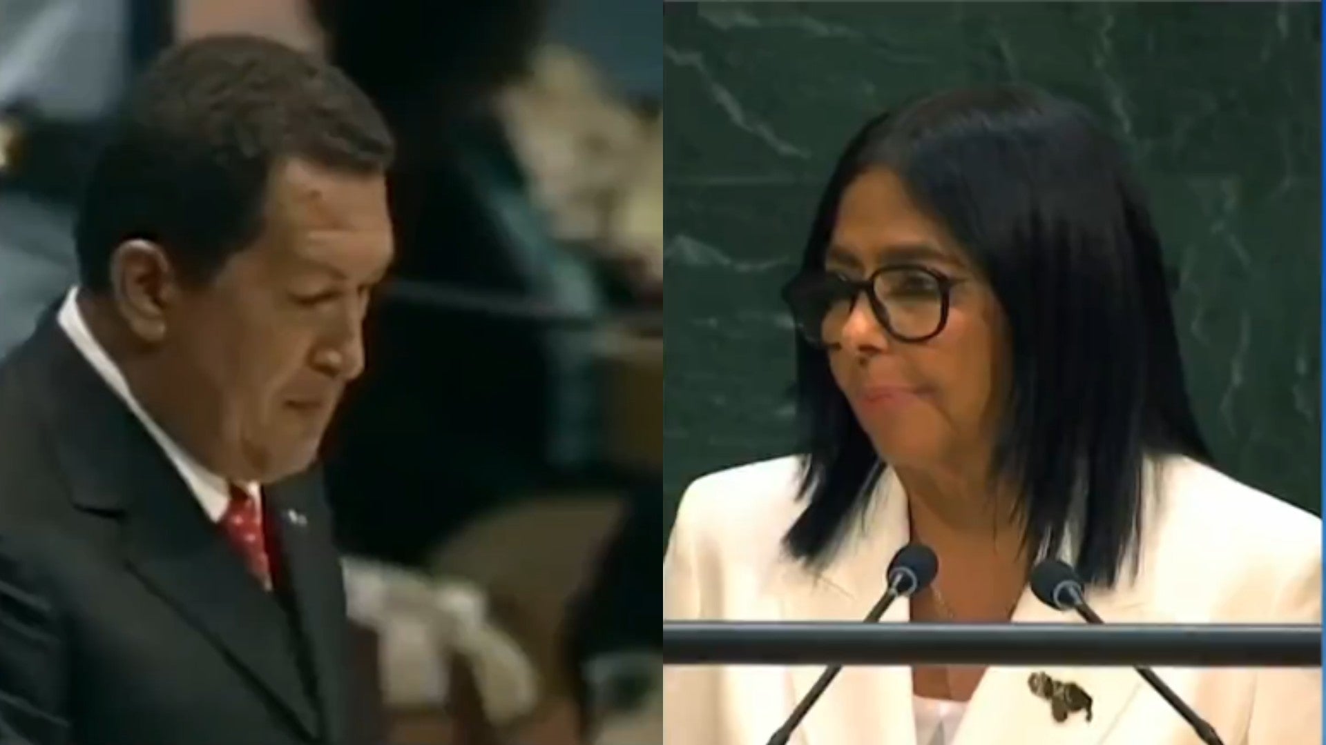 Hugo Chávez y Delcy Rodróguez / FOTO: Captura de pantalla
