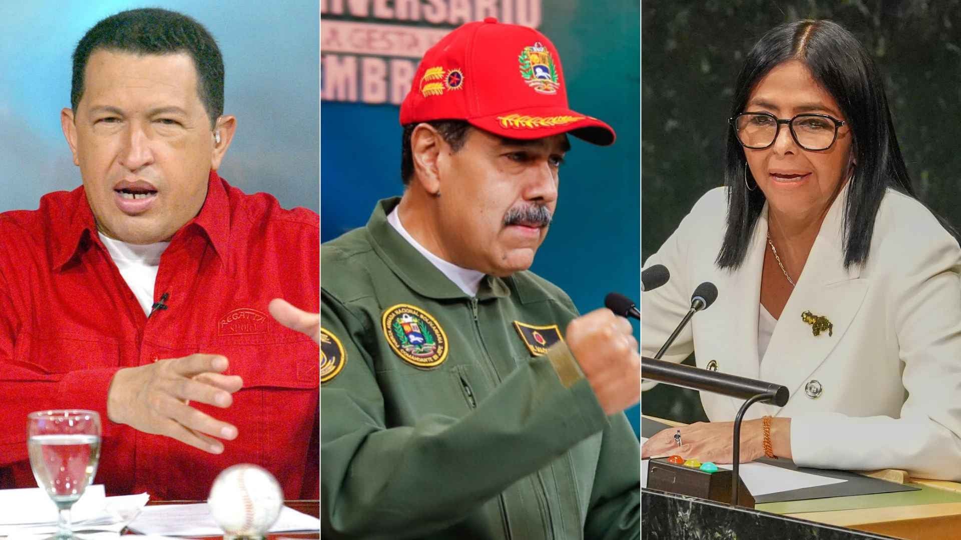 Hugo Chávez/ Nicolás Maduro y Delcy Rodríguez - Fotos EFE
