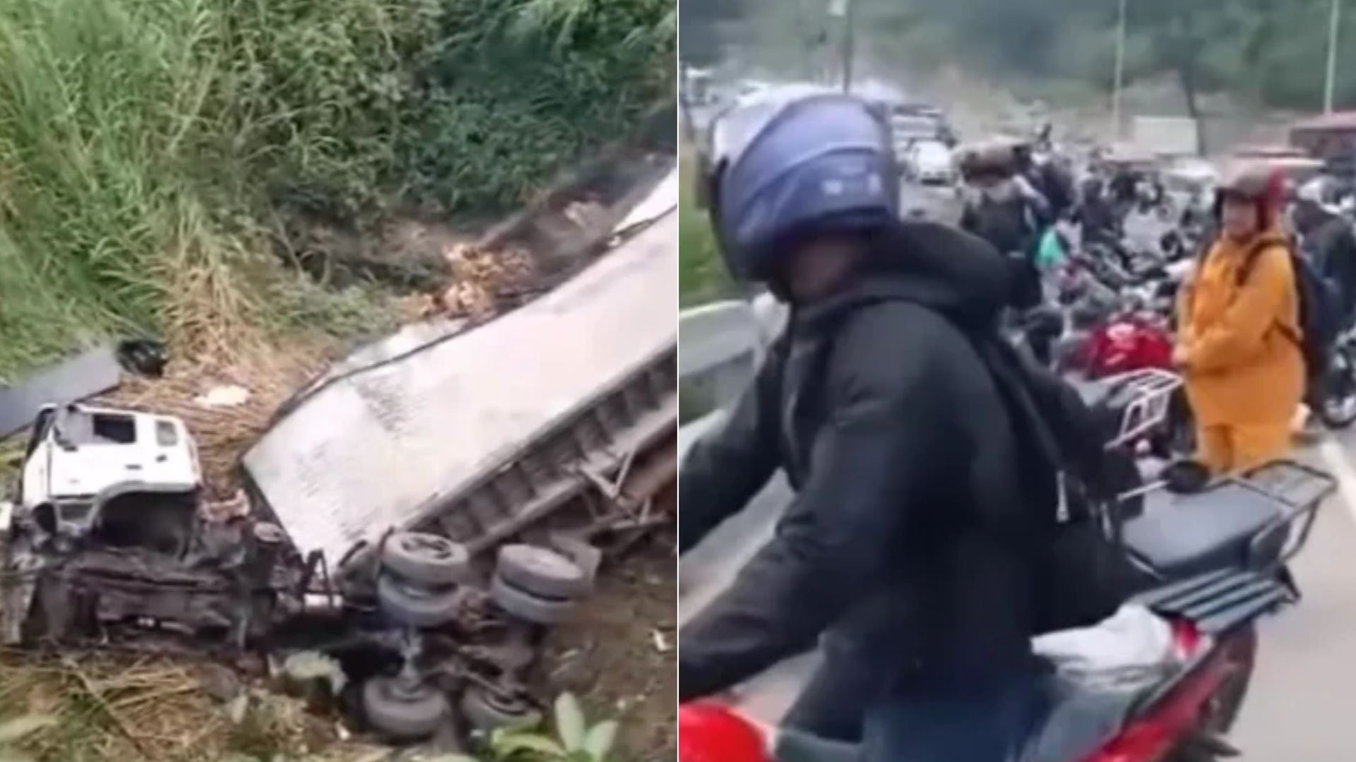 Accidente de un camión en la Autopista Regional del Centro (Venezuela) - Fotos: X
